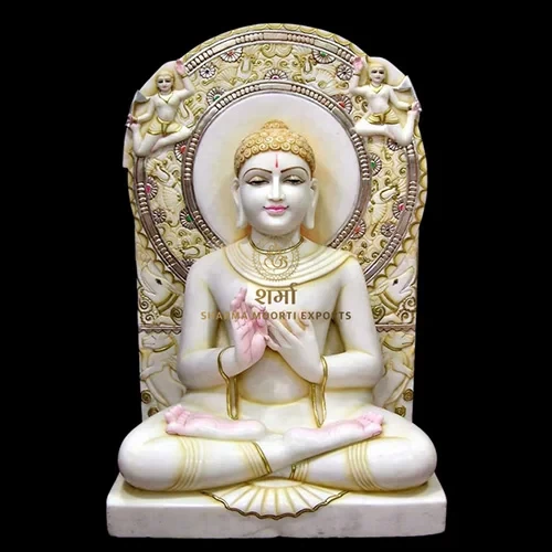 White Beautiful Color Buddha Sculpture