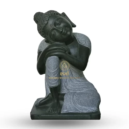 Black Marble Sleeping Buddha Statue