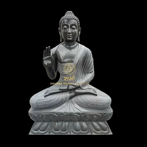 Black Marble Buddha Statue