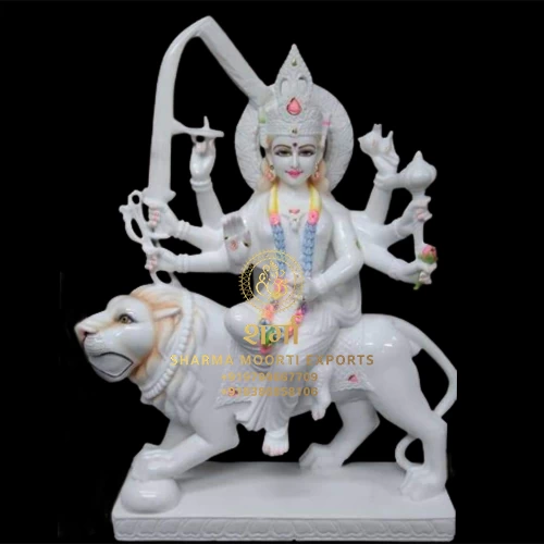 Special White Marble Beautiful Durga Maa Statue Of 3 Feet