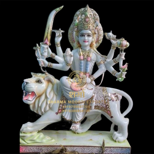 Marble White Durga Maa Statue