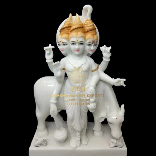 Marble Lord Dattatreya Statue From Jaipur