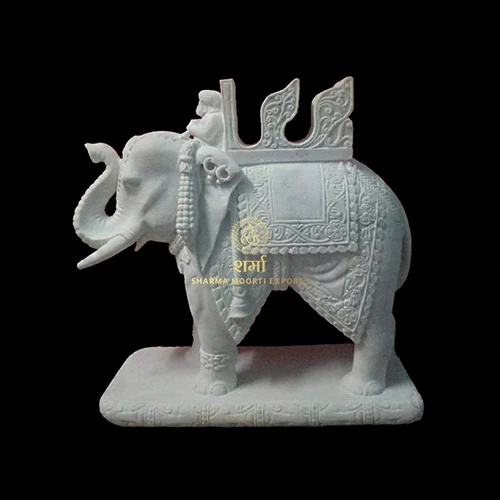 Special White Marble Elephant Statue Of 5Feet