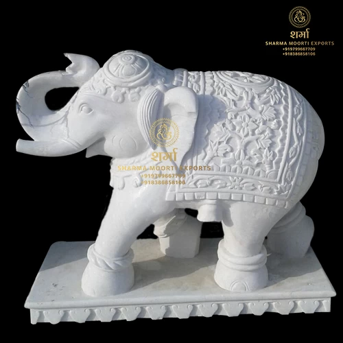 Manufacturer Of White Elephant Statue of 3Feet