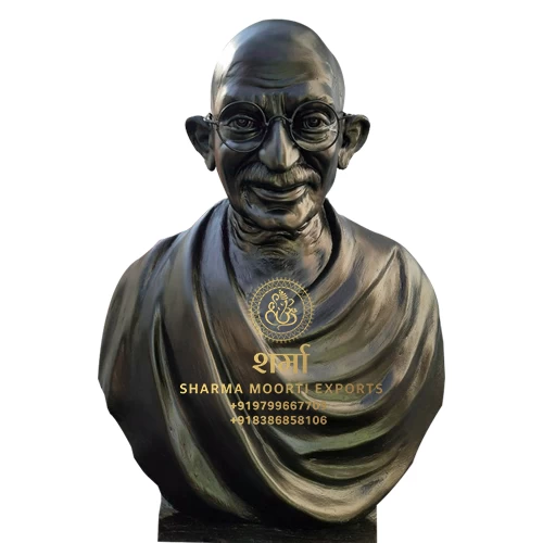 Black Marble Gandhi Statue Of 2Feet Bust