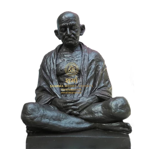 Sitting Bronze Metal Gandhi Statue Of 3 Feet