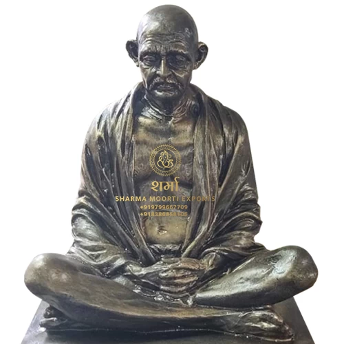 Sitting Bronze Metal Gandhi Statue Of 4 Feet