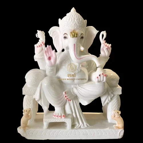 White Marble Ganesh Statue