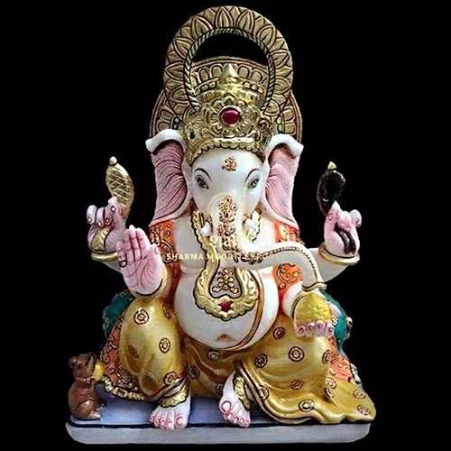 Colored Marble Beautiful  Ganesh Statue