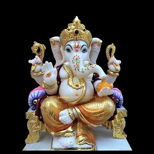 Best Carving Beautiful  Colored Ganesh Statue