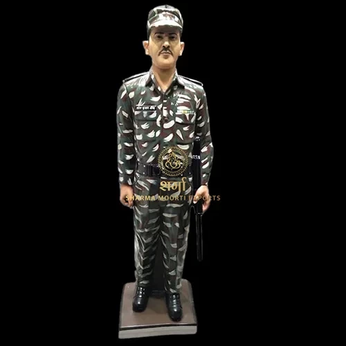 Indian Soldier Marble Human Statue