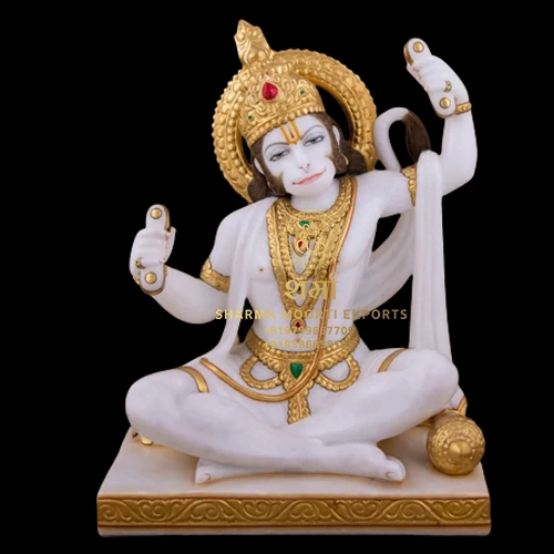 White Marble Beautiful Hanuman Statue Prayer Of Ram