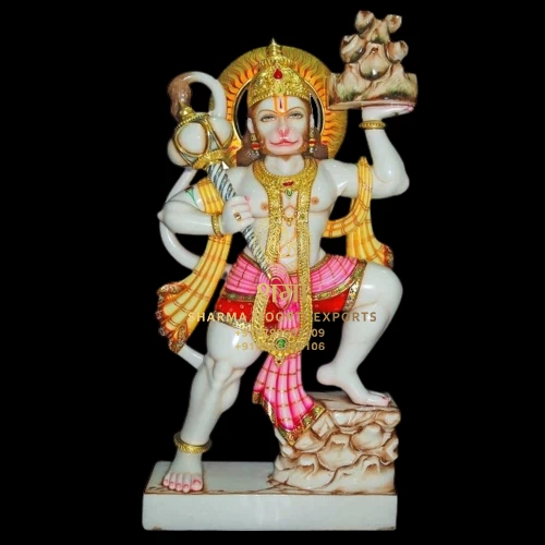 Colored Marble Beautiful Hanuman Ji Statue