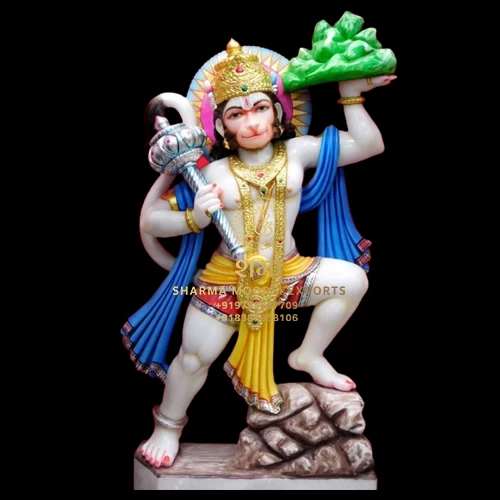 Special White Marble Hanuman Ji Statue of 3.5Feet