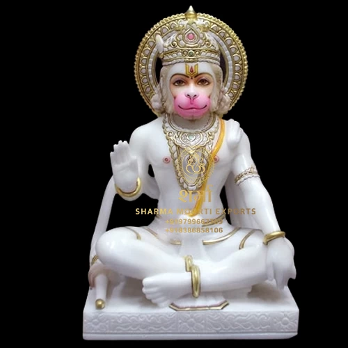 Buy Online White Marble Beautiful Hanuman Ji Statue