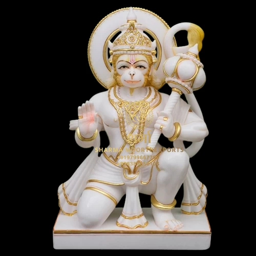 Sitting Marble Beautiful Hanuman Ji Statue