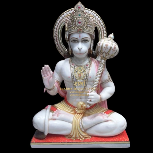 Marble Beautiful Hanuman ji Statue of 2 feet