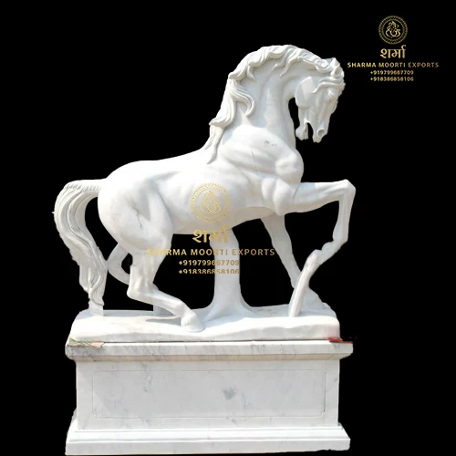 White Marble Horse Sculpture