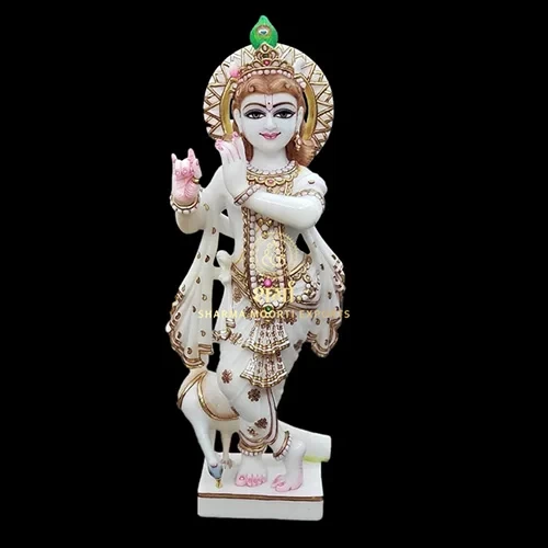 Simple White Krishna Statue