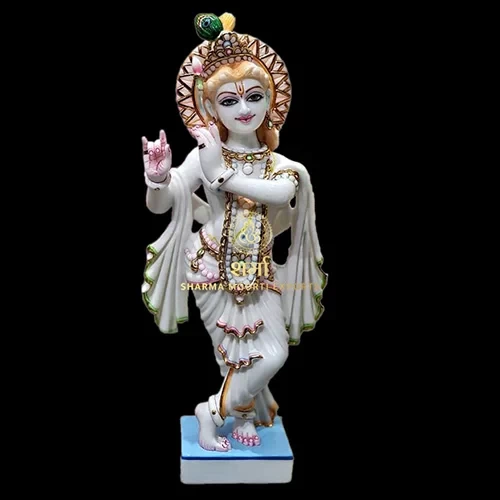 Special White Marble Krishna Statue of 3.5Feet