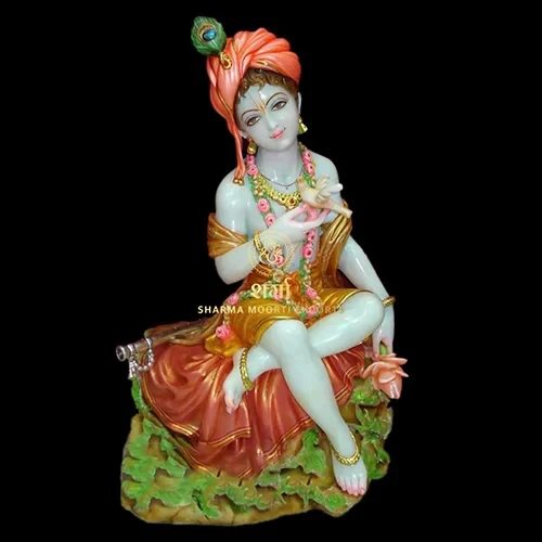 Special White Marble Krishna Statue of 3Feet