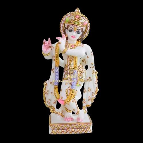 Special White Marble Krishna Statue of 1Feet