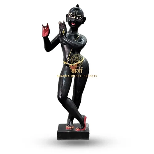 Black Marble Krishna Sculpture of 5Feet