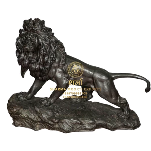 Black Marble Lion Statue