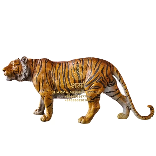 Realistic Color Marble Lion Statue