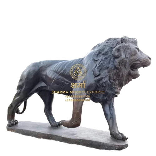 Special Black Marble Lion Statue Of 5Feet