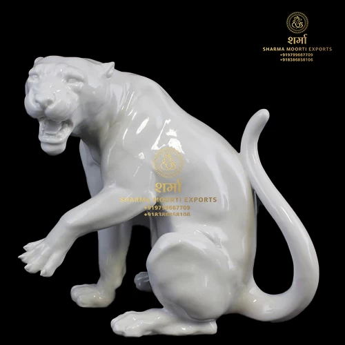 White Marble Lion Statue