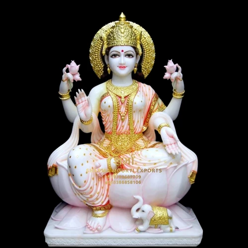 White Marble Laxmi Maa Statue Of 2 Feet