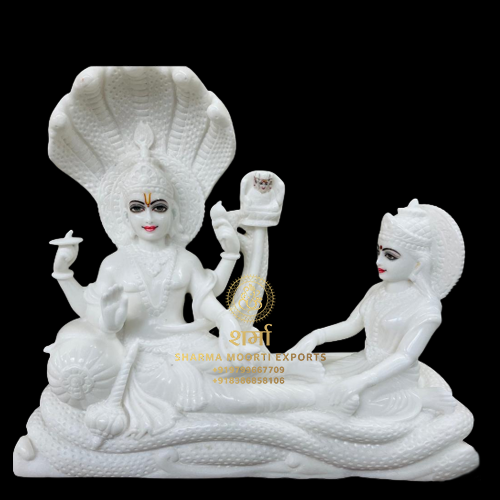 Special White Marble Beautiful Laxmi Naryan Statue