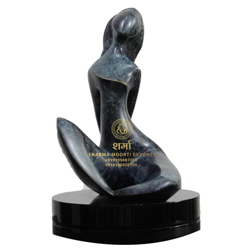 Black Marble Lady Figure Modern Art