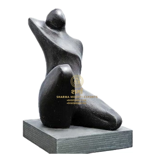 Wake Up Black Marble Lady Figure Statue