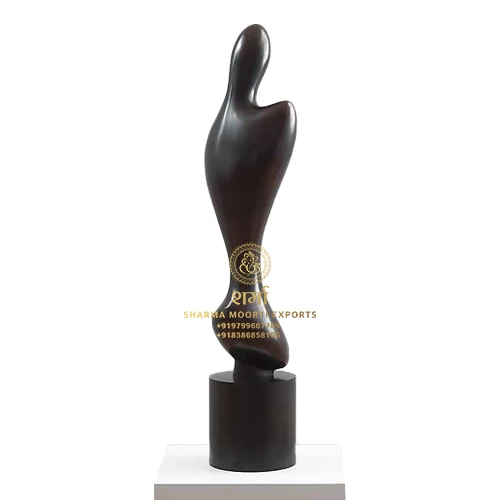 Slim Black Marble Lady Figure Modern Art