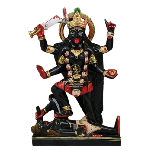 Colored Marble Black Mhahkali Maa Statue Of 3Feet