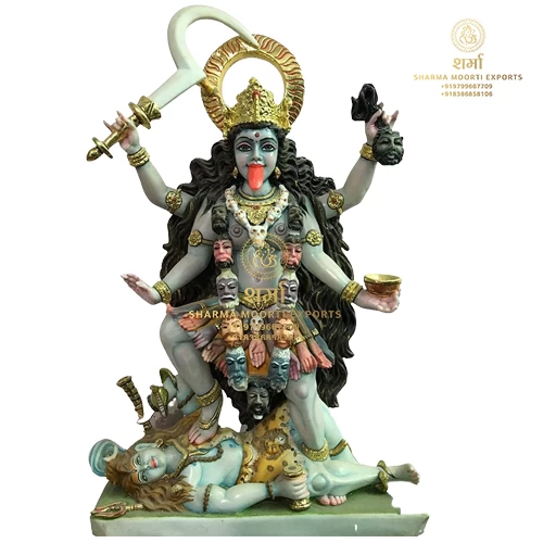 Black Marble Mahakali Statue of 2Feet