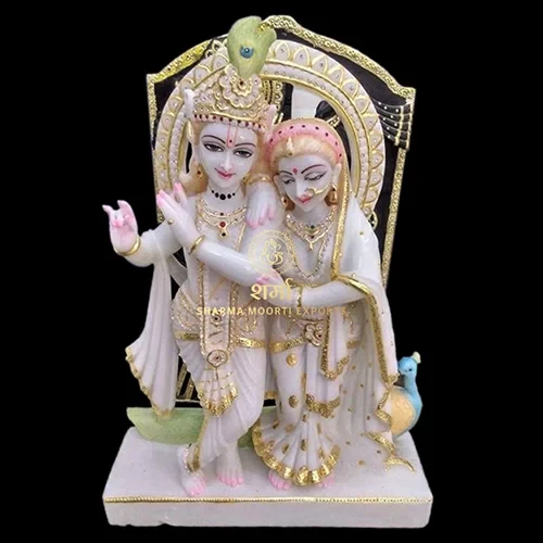 Manufacturer  White Blessing Marble Radha Krishna ji Statue of 4Feet