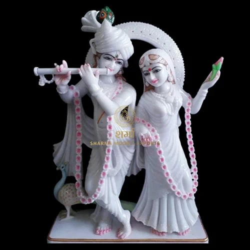 Special White Marble Beautiful Radha krishna Statue Of 5Feet