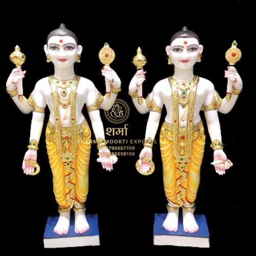 Best Carving Beautiful Colored Marble Swaminarayan Statue