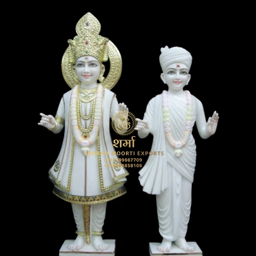 White Marble Swami Narayan Statue Of 3Feet