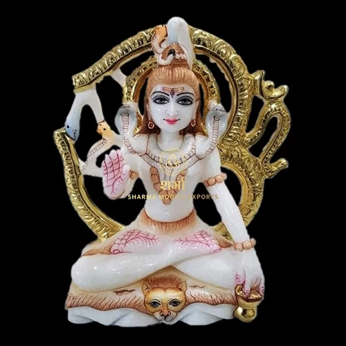 White Marble Shiva Statue Of 1 Feet