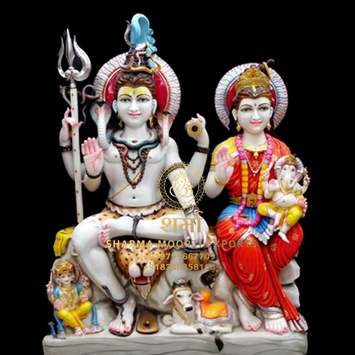 Colored Marble Beautiful Gouri Shankar Statue