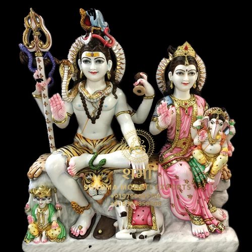 Best Carving Marble Shiv Family Statue of 4 Feet