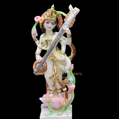 Manufacturer Of  Marble Saraswati Maa ji Statue of 2Feet From Jaipur