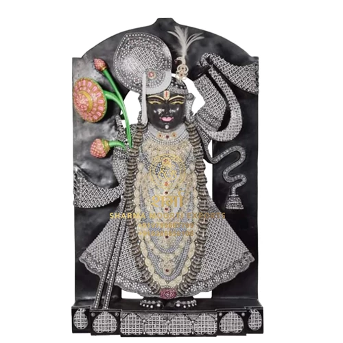 Black Marble Shreenath Ji Statue Of 2.5Feet