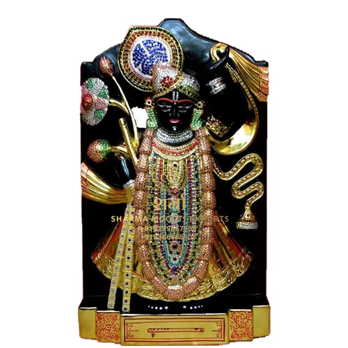 Manufacturer Of White Blessing Marble Shreenath Ji Statue of 3Feet