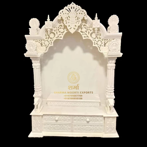 Pure White Makrana Marble Temple For Temple