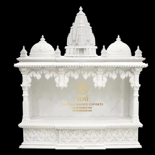 Big Pure White Makrana Marble Temple For indoor Temple